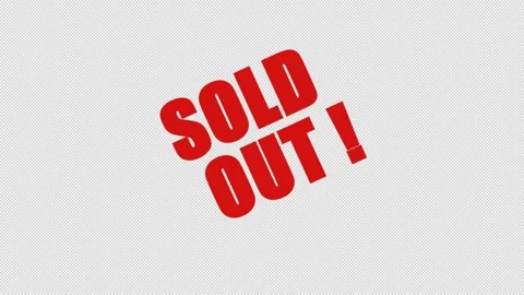 Bold Sold Out Text Overlay Graphic Animation Video stock 343352289