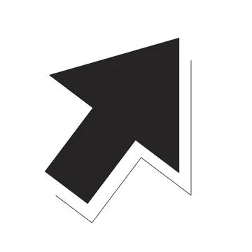 Bold solid diagonal arrow pointing up right 2D black filled object Stock Illustration