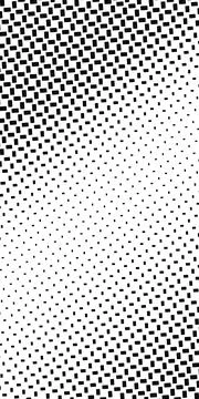Bold square pixels gather densely along the upper and lower edges while fad.. Stock Illustration
