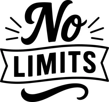 Bold statement banner declaring no limits with a motivational twist Stock Illustration