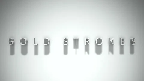 Bold strokes 3D title animation white text on a white background 動画素材 299376899