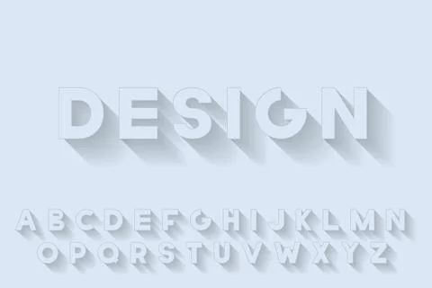 Bold stylish font. Blue delicate design Trendy vector English alphabet. Simpl 스톡 일러스트