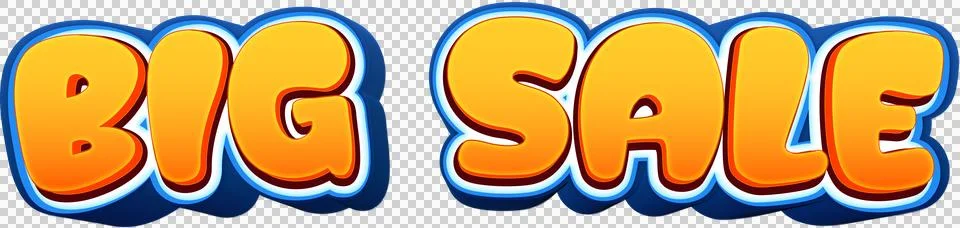A bold, stylized 3D typographic label featuring the text BIG SALE in vibran.. Stock Illustration