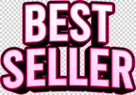 A bold, stylized 3D typographic label featuring the text BEST SELLER in whi.. Stock Illustration