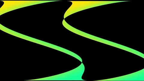Bold Stylized Green Lime Wave Gradient Shape Stock Footage 337390942