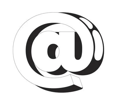 Bold stylized at symbol 2D line object Stock Illustration