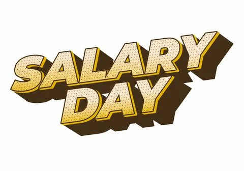 A bold, stylized text graphic that reads SALARY DAY in a retro comic book f.. Illustrazione stock