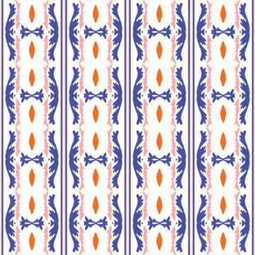 Bold Summer Stripe Classic Blue Red on White Background. Vertical Mariner Style Illustrazione stock