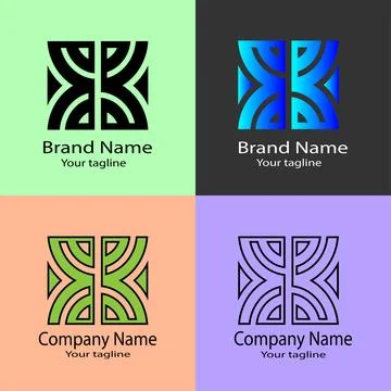 Bold Symmetrical Abstract Logo Stock Illustration