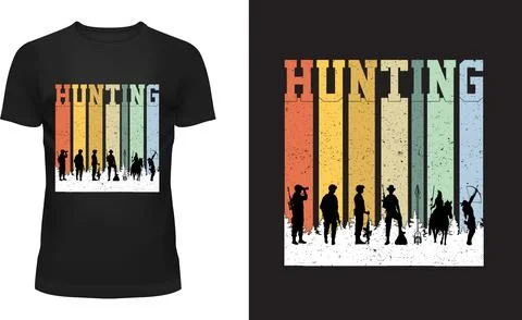Bold T-Shirt Design with Vertical Gradient and Outdoor Action Figures Stock Illustration