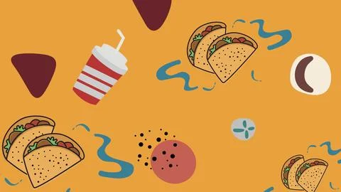 Bold Taco Illustration Background Stock Illustration