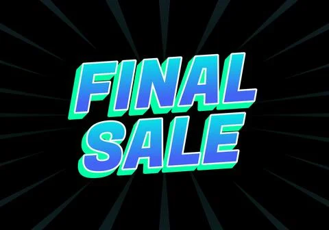 Bold teal and blue text reading FINAL SALE on a black burst background, dynam 스톡 일러스트