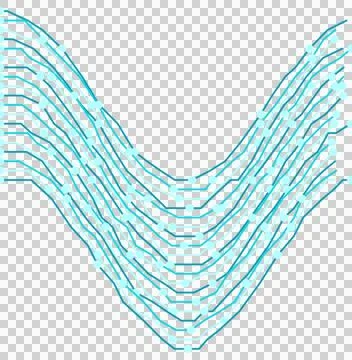 Bold technology circuit wave pattern transparent PNG Stock Photos