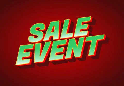 Bold text announcing a sale event, featuring a vibrant red background with .. Stock Illustration