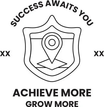 Bold text curves above a shield emblem 스톡 일러스트