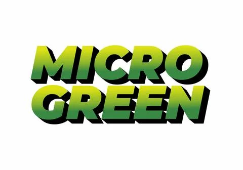 Bold text design featuring the words MICRO GREEN in a gradient of green sha.. Stock Illustration