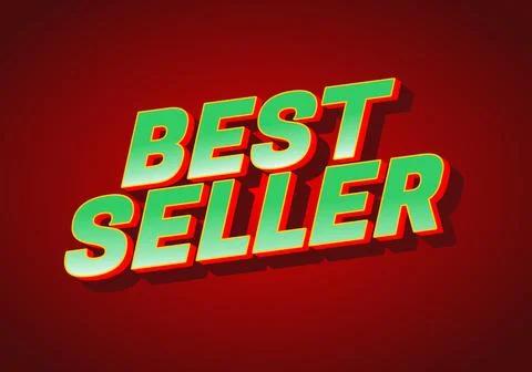 Bold text displaying the phrase Best Seller in a vibrant green and red colo.. Stock Illustration