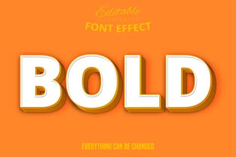 Bold text, editable text effect Stock Illustration