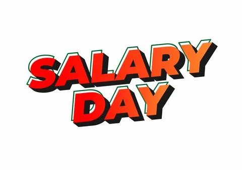 Bold text graphic featuring the words SALARY DAY in vibrant, colorful style.. Stock Illustration