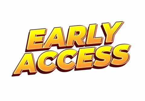 Bold text graphic featuring the words early access in a vibrant yellow and .. Stock Illustration