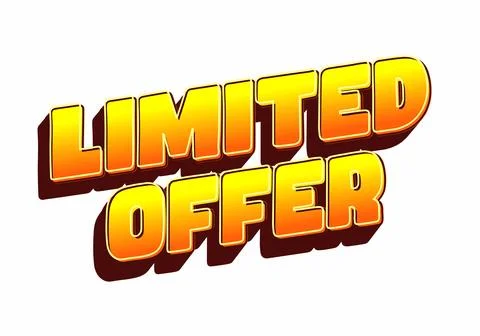 Bold text graphic featuring the words limited offer in vibrant orange and y.. Stock Illustration