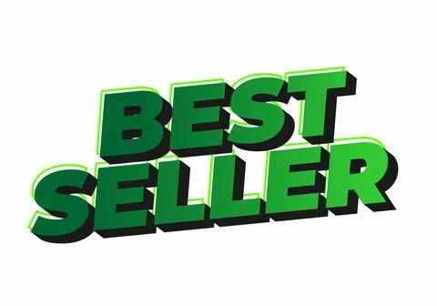 Bold text graphic featuring the words best seller in green with shadow effect Illustrazione stock