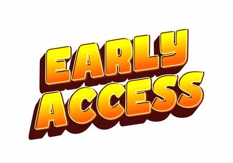 Bold text graphic featuring the words early access in a vibrant orange and .. Illustrazione stock