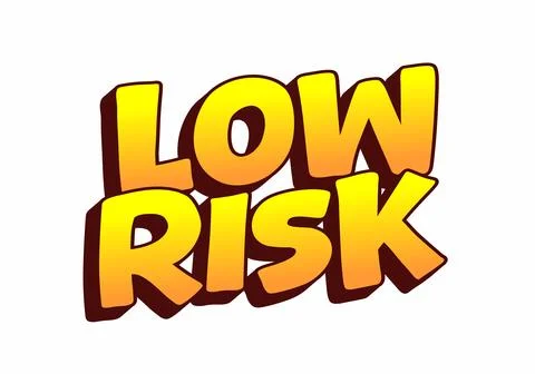Bold text graphic with the words low risk in vibrant yellow orange color sche イラスト素材