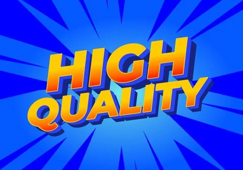 Bold text High Quality with comic style burst background. Illustrazione stock