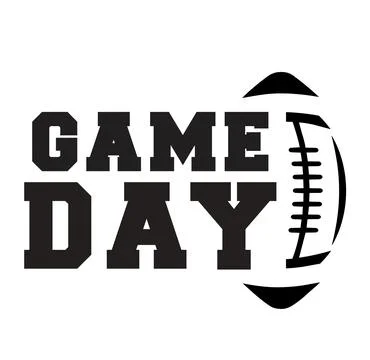 Bold text reading GAME DAY is accompanied by a stylized vertical image of a f Stock Illustration