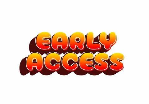 Bold text saying early access in a gradient of orange and yellow Stockillustratie