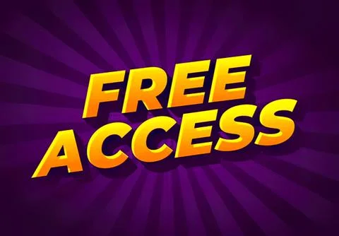 Bold text saying free access on vibrant purple background Stock Illustration