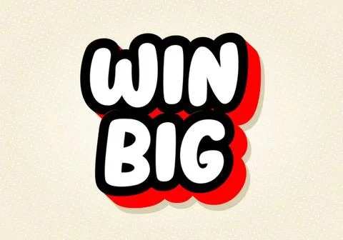 Bold text that says win big with a red shadow effect Stockillustratie