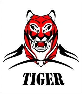 Bold Tiger Head Stock Illustration