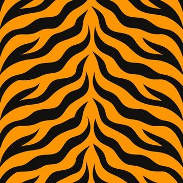 Bold Tiger-Stripe Pattern in Black and Vibrant Orange Stock Illustration