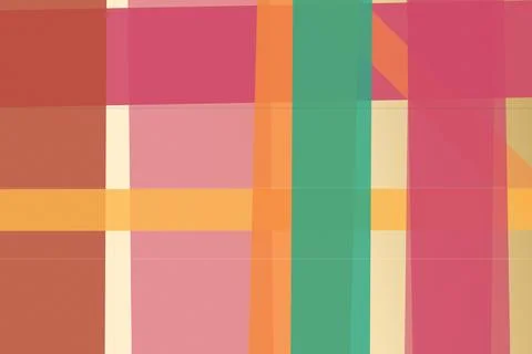 Bold translucent bars and intersecting blocks combine coral, emerald, orang.. Stock Illustration