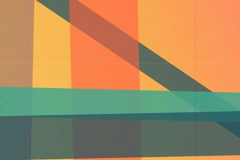 Bold translucent rectangles and diagonal bands intersect in a vivid orange,.. 스톡 일러스트