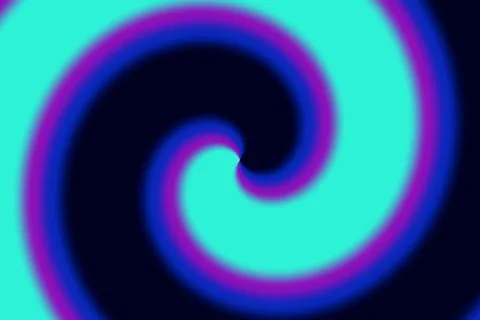 A bold turquoise spiral curls around a deep navy center, surrounded by blue.. Stock Illustration