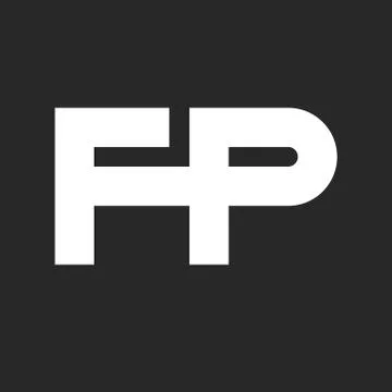 Bold two letters FP logo initials monogram minimalist style, mark F and P ide Stock Illustration