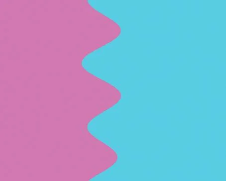 A bold two-tone composition pairs flowing magenta and cyan forms in a playf.. Ilustração Stock