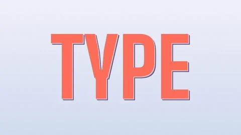 Bold typographic text type in vibrant orange color illustration Stock Illustration