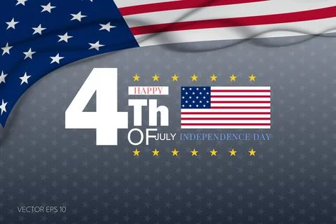 Bold Typography with Flag and Star Row Illustrazione stock