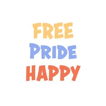 Bold Typography Poster with Free Pride Happy Message Stockillustratie