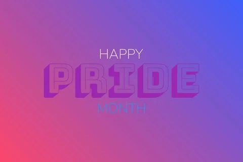Bold Typography Pride Poster in Red to Blue Gradient Stock Illustration
