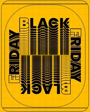 Bold Typography Wall Poster Yellow Optical Effect Иллюстрация