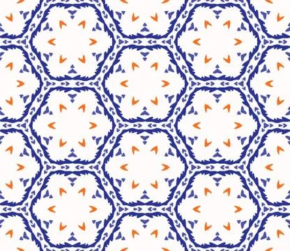 Bold Vector Summer Daisy Flower Background. Classic Blue Red on White. Modern Stock Illustration