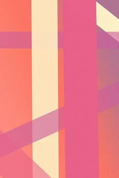 Bold vertical and diagonal forms in coral, pink, lavender, and cream create.. Stock Illustration