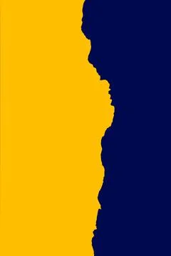 Bold vertical split divides yellow and navy blue. Stockillustratie