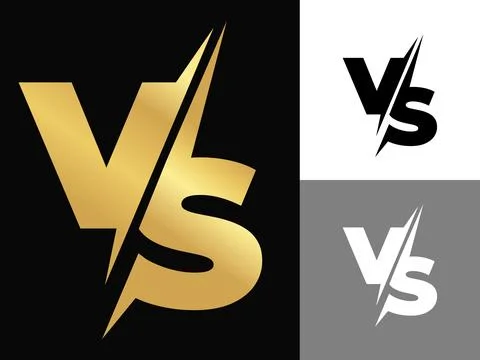 Bold VS Graphics with Sharp Angles and Contrasting Colors Stock-Illustration