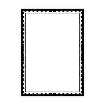 Bold wave edge rectangle border frame vector illustration with artistic styli 库存插图